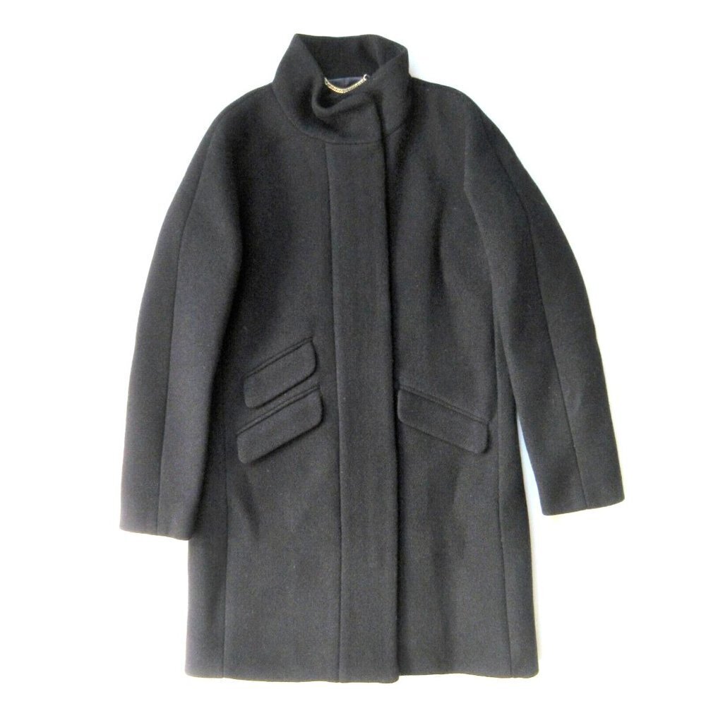 NWT J.Crew Cocoon Coat in Black Italian Stadium-Cloth Wool Jacket 00